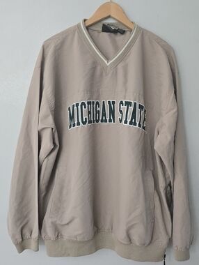 Vintage J2 Sport Michigan State Mens Windbreaker Jacket College University Large